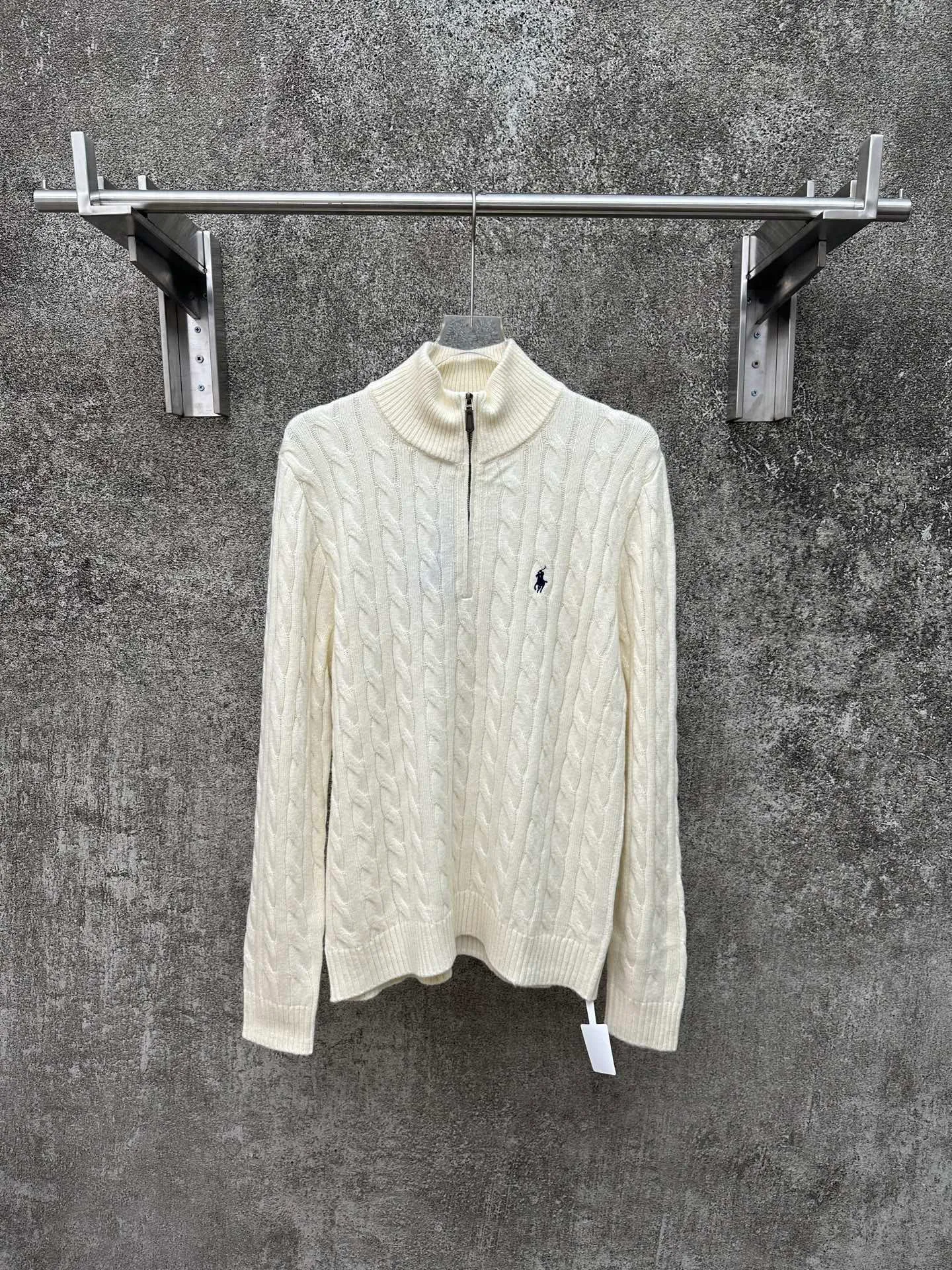 🅿️520 Polo Ralph Lauren 25ss solid color stand collar half zipper long sleeve sweater Size: S M L XL